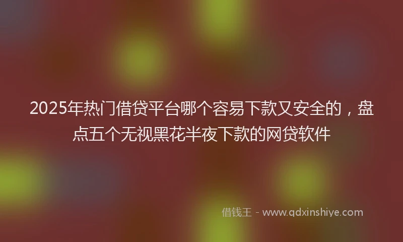 2025年热门借贷平台哪个容易下款又安全的，盘点五个无视黑花半夜下款的网贷软件
