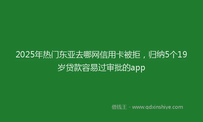 2025年热门东亚去哪网信用卡被拒，归纳5个19岁贷款容易过审批的app