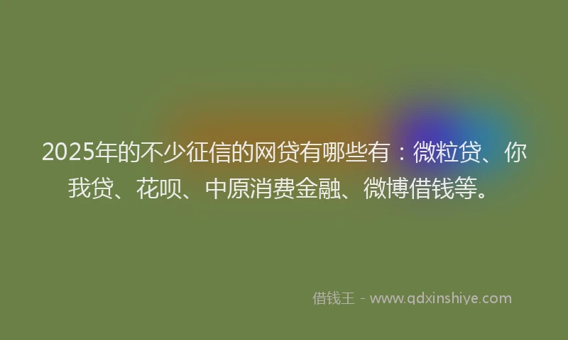 2025年的不少征信的网贷有哪些有：微粒贷、你我贷、花呗、中原消费金融、微博借钱等。