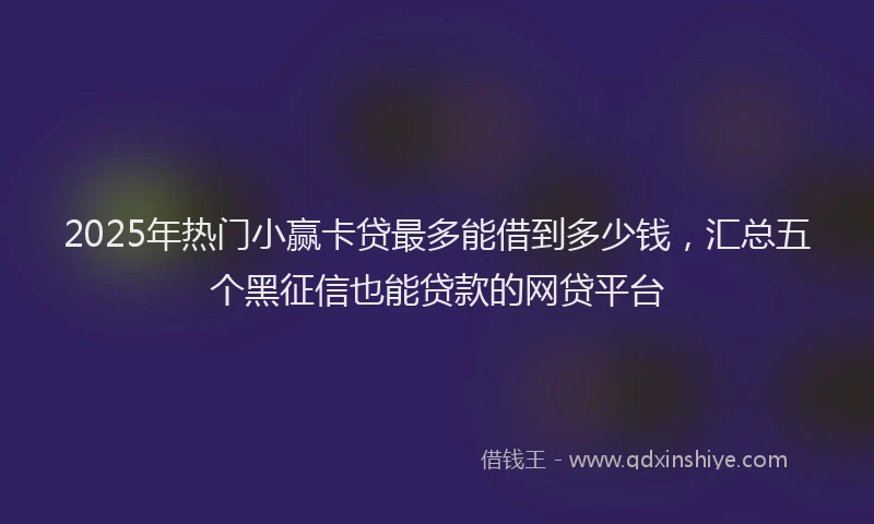2025年热门小赢卡贷最多能借到多少钱，汇总五个黑征信也能贷款的网贷平台