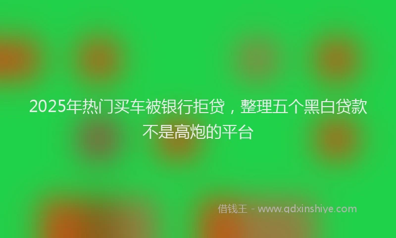 2025年热门买车被银行拒贷，整理五个黑白贷款不是高炮的平台