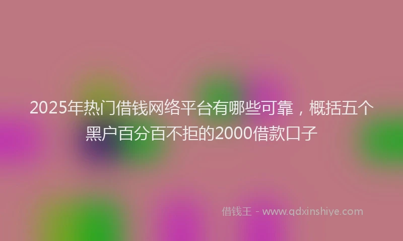 2025年热门借钱网络平台有哪些可靠，概括五个黑户百分百不拒的2000借款口子