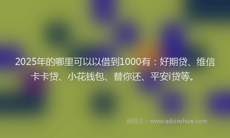 2025年的哪里可以以借到1000有：好期贷、维信卡卡贷、小花钱包、替你还、平安i贷等。