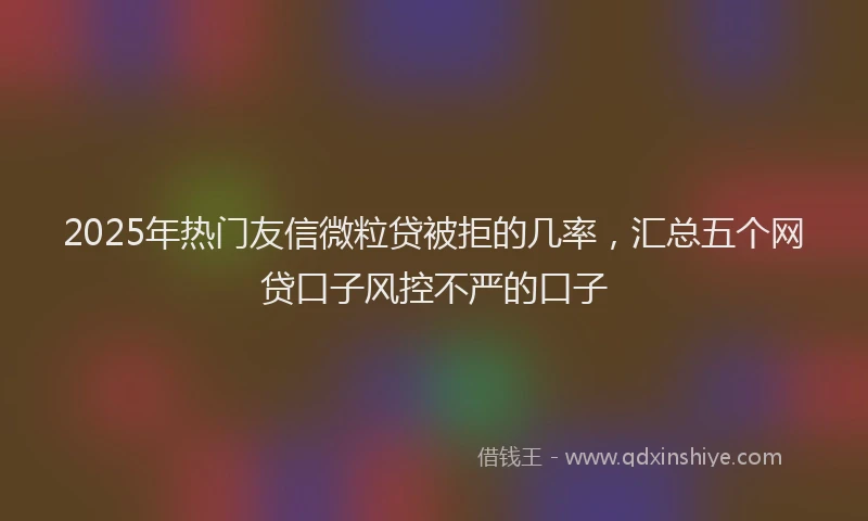 2025年热门友信微粒贷被拒的几率，汇总五个网贷口子风控不严的口子