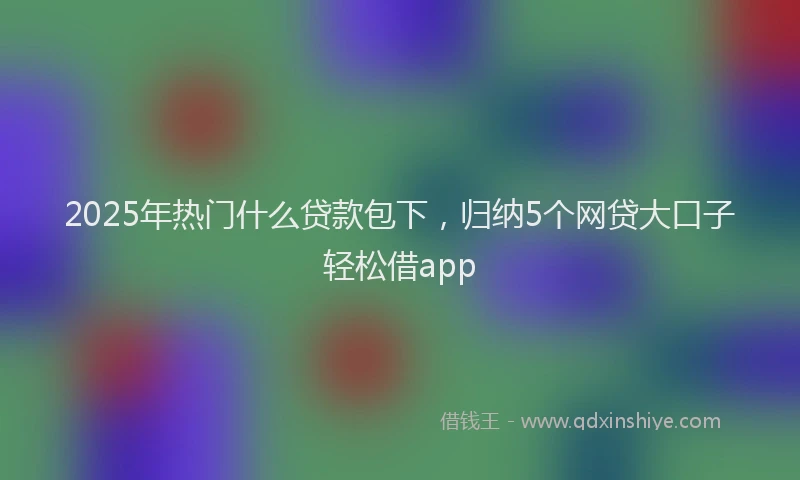 2025年热门什么贷款包下，归纳5个网贷大口子轻松借app