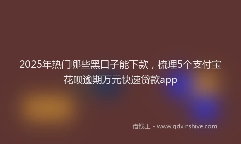 2025年热门哪些黑口子能下款，梳理5个支付宝花呗逾期万元快速贷款app