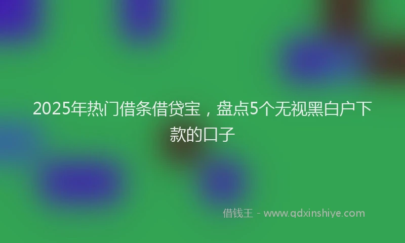 2025年热门借条借贷宝，盘点5个无视黑白户下款的口子