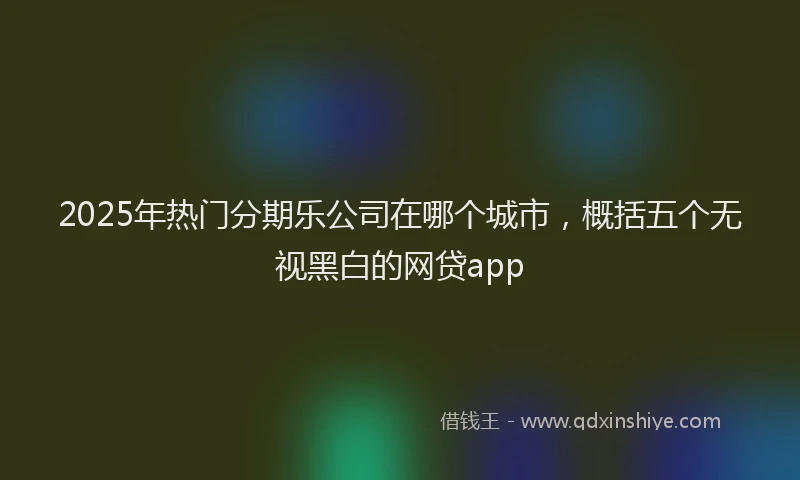 2025年热门分期乐公司在哪个城市，概括五个无视黑白的网贷app