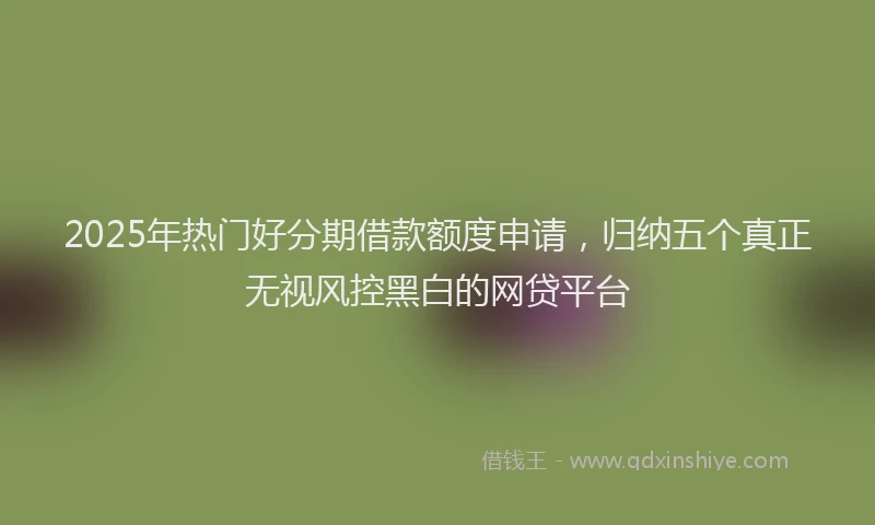 2025年热门好分期借款额度申请，归纳五个真正无视风控黑白的网贷平台