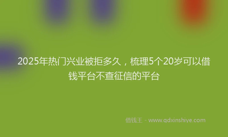 2025年热门兴业被拒多久，梳理5个20岁可以借钱平台不查征信的平台