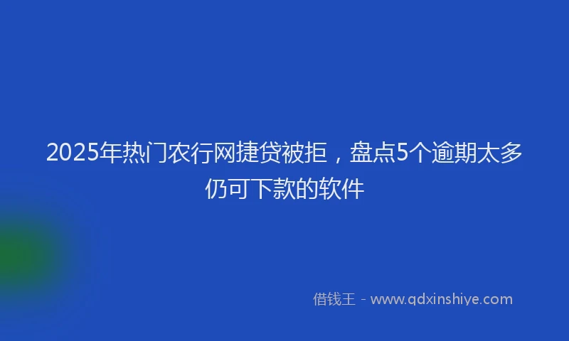 2025年热门农行网捷贷被拒，盘点5个逾期太多仍可下款的软件