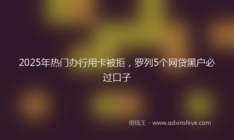 2025年热门办行用卡被拒，罗列5个网贷黑户必过口子