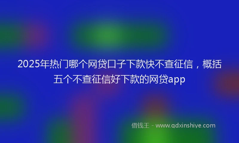 2025年热门哪个网贷口子下款快不查征信，概括五个不查征信好下款的网贷app