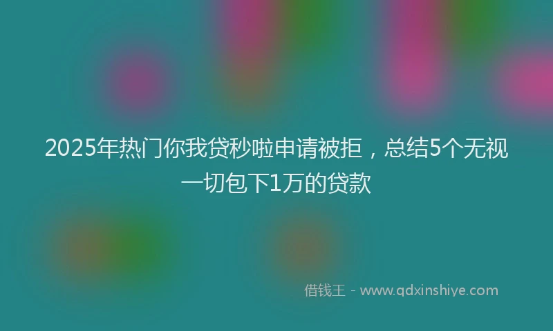 2025年热门你我贷秒啦申请被拒，总结5个无视一切包下1万的贷款