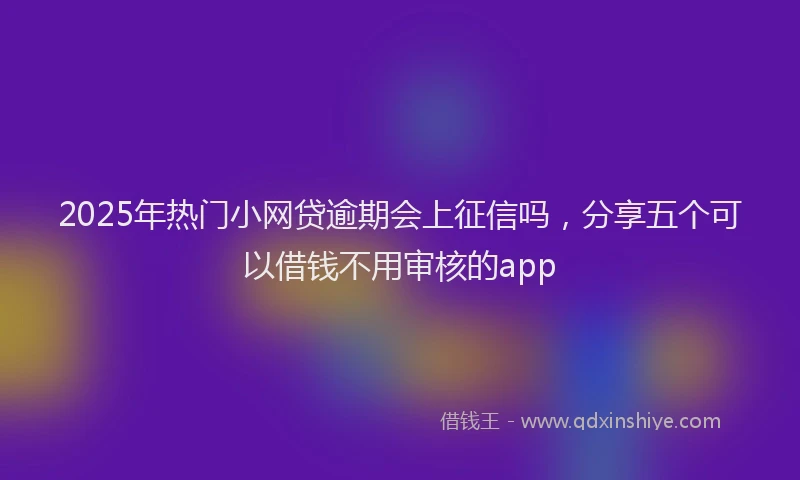 2025年热门小网贷逾期会上征信吗，分享五个可以借钱不用审核的app