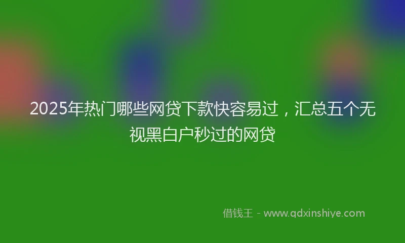 2025年热门哪些网贷下款快容易过，汇总五个无视黑白户秒过的网贷