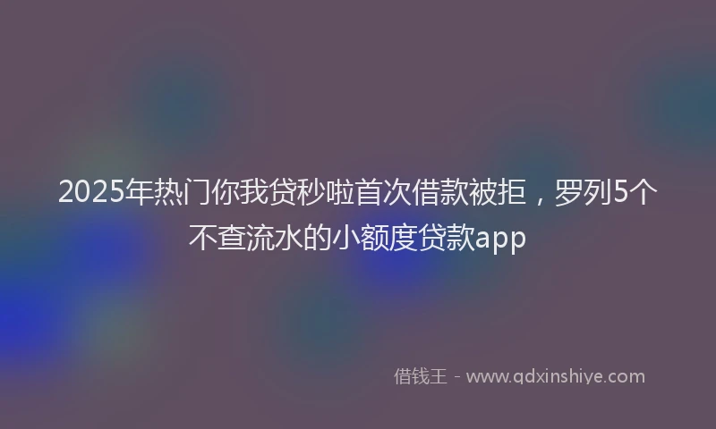 2025年热门你我贷秒啦首次借款被拒，罗列5个不查流水的小额度贷款app