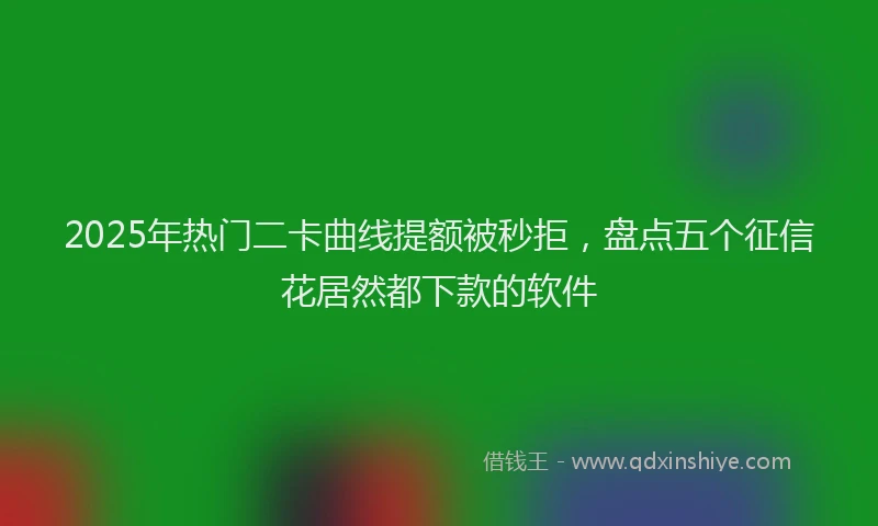 2025年热门二卡曲线提额被秒拒，盘点五个征信花居然都下款的软件