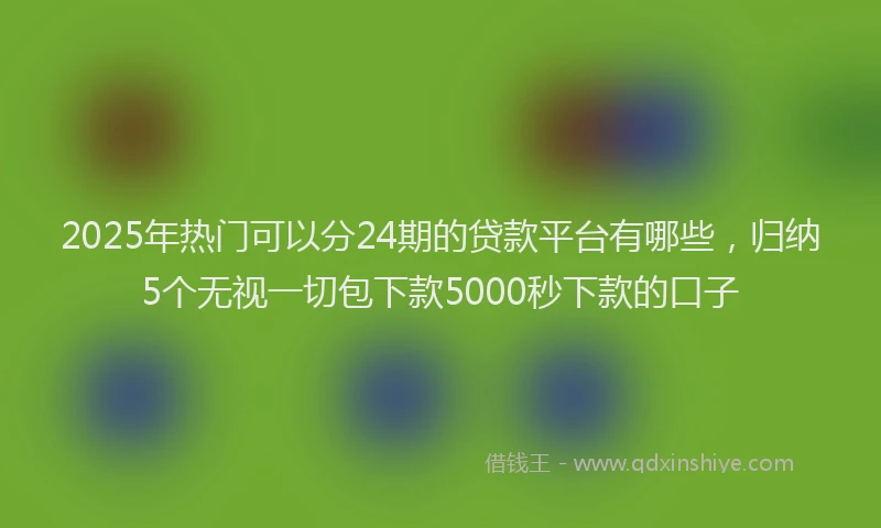 2025年热门可以分24期的贷款平台有哪些，归纳5个无视一切包下款5000秒下款的口子