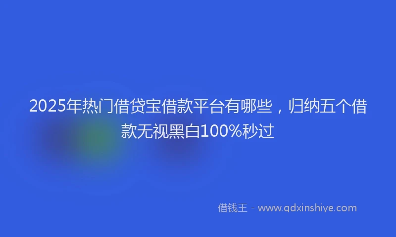 2025年热门借贷宝借款平台有哪些，归纳五个借款无视黑白100%秒过