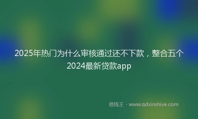 2025年热门为什么审核通过还不下款，整合五个2024最新贷款app