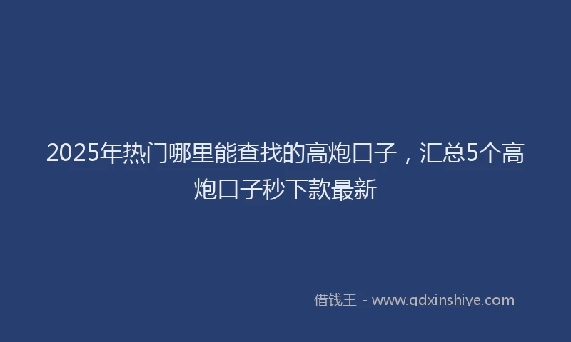 2025年热门哪里能查找的高炮口子，汇总5个高炮口子秒下款最新