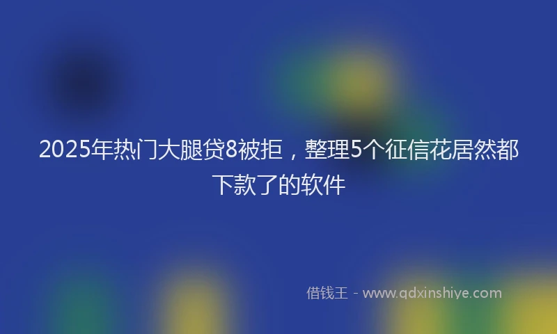 2025年热门大腿贷8被拒，整理5个征信花居然都下款了的软件