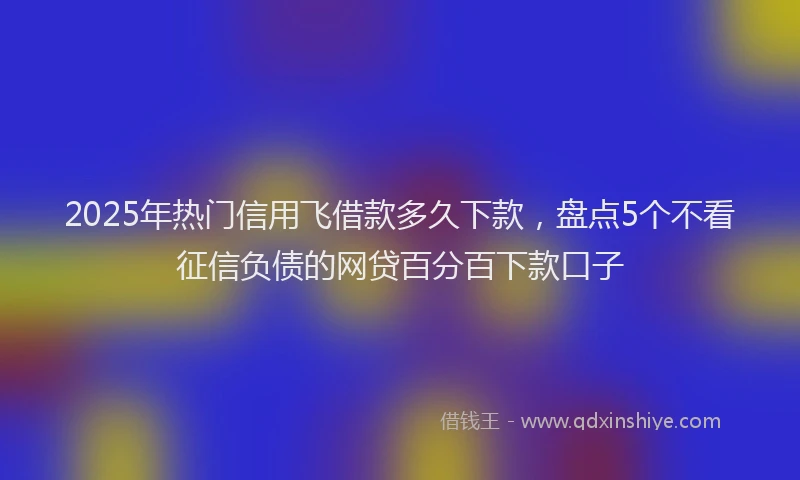 2025年热门信用飞借款多久下款，盘点5个不看征信负债的网贷百分百下款口子
