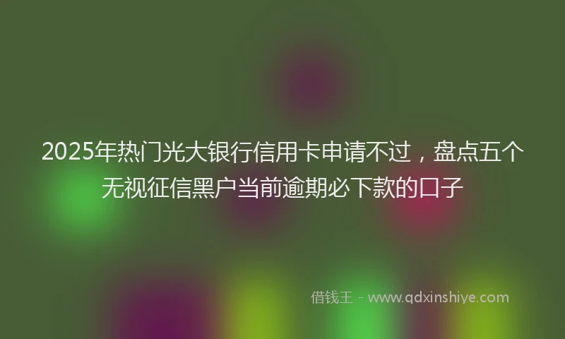 2025年热门光大银行信用卡申请不过，盘点五个无视征信黑户当前逾期必下款的口子