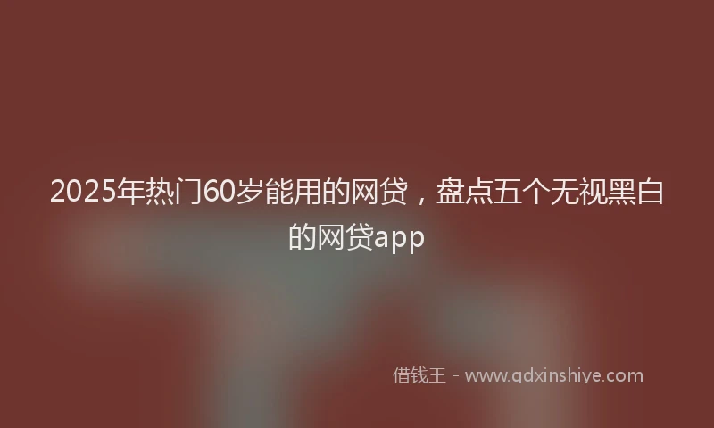 2025年热门60岁能用的网贷，盘点五个无视黑白的网贷app