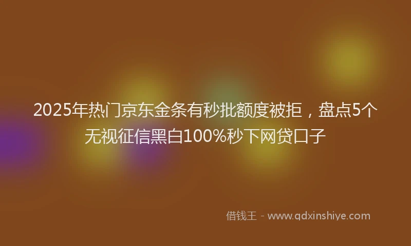 2025年热门京东金条有秒批额度被拒，盘点5个无视征信黑白100%秒下网贷口子