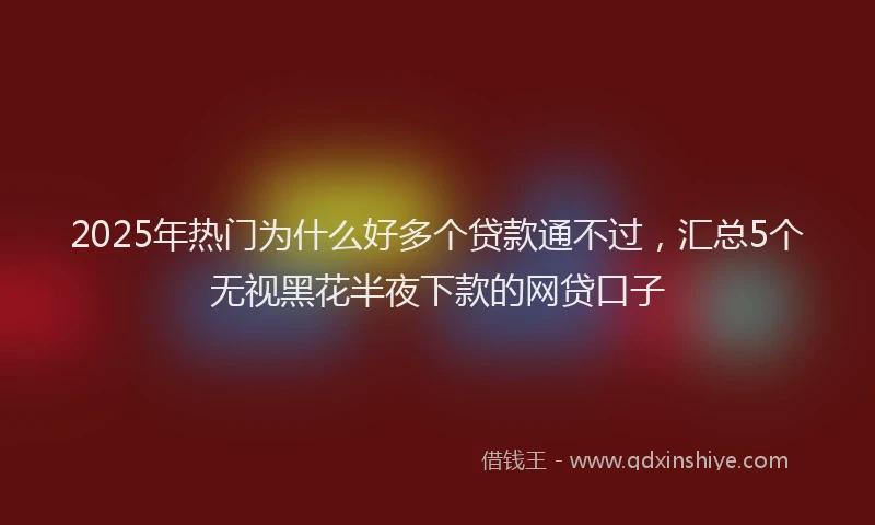 2025年热门为什么好多个贷款通不过，汇总5个无视黑花半夜下款的网贷口子