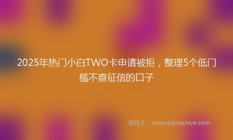 2025年热门小白TWO卡申请被拒，整理5个低门槛不查征信的口子
