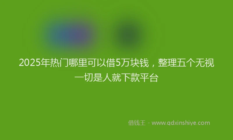 2025年热门哪里可以借5万块钱，整理五个无视一切是人就下款平台