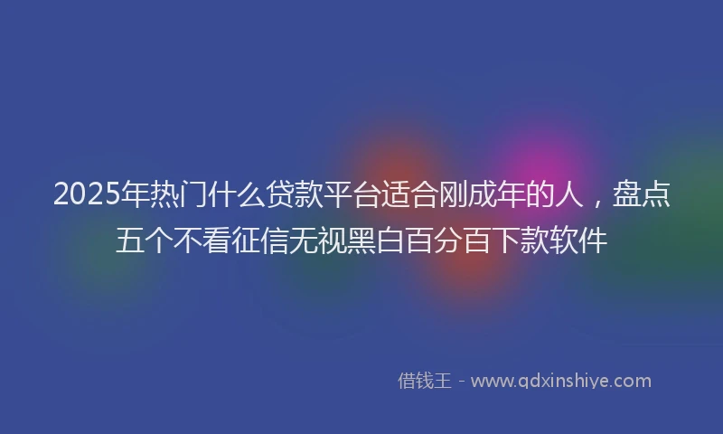 2025年热门什么贷款平台适合刚成年的人，盘点五个不看征信无视黑白百分百下款软件