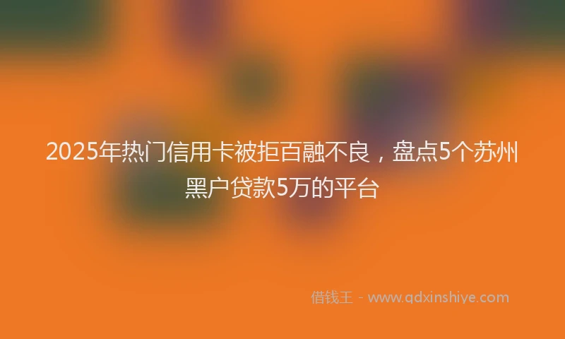 2025年热门信用卡被拒百融不良，盘点5个苏州黑户贷款5万的平台
