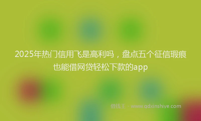2025年热门信用飞是高利吗，盘点五个征信瑕疵也能借网贷轻松下款的app