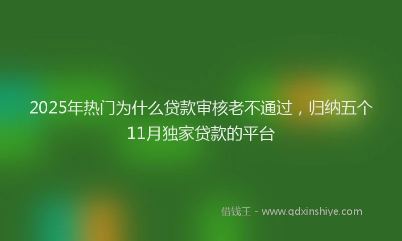 2025年热门为什么贷款审核老不通过，归纳五个11月独家贷款的平台