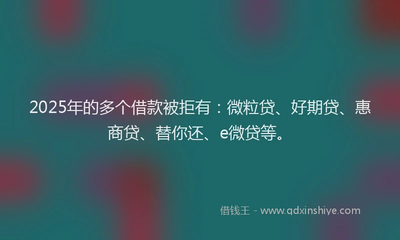 2025年的多个借款被拒有：微粒贷、好期贷、惠商贷、替你还、e微贷等。