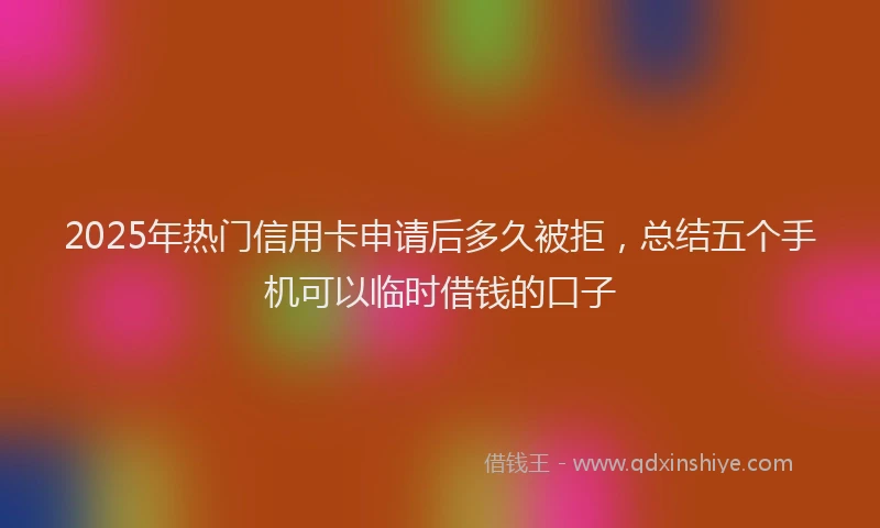 2025年热门信用卡申请后多久被拒，总结五个手机可以临时借钱的口子