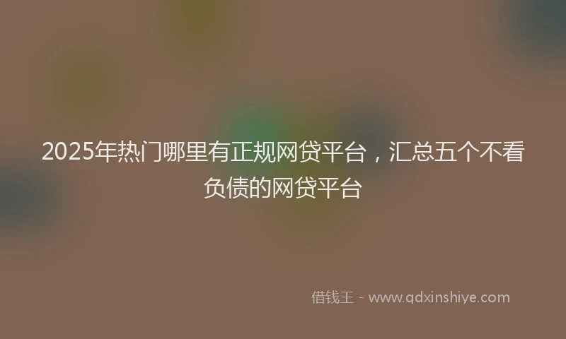 2025年热门哪里有正规网贷平台，汇总五个不看负债的网贷平台