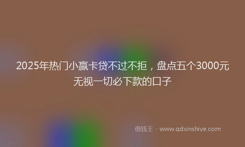 2025年热门小赢卡贷不过不拒，盘点五个3000元无视一切必下款的口子