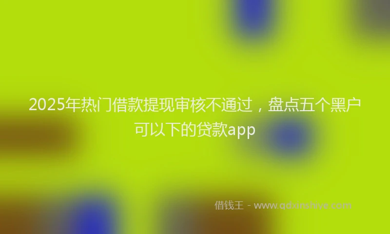 2025年热门借款提现审核不通过，盘点五个黑户可以下的贷款app
