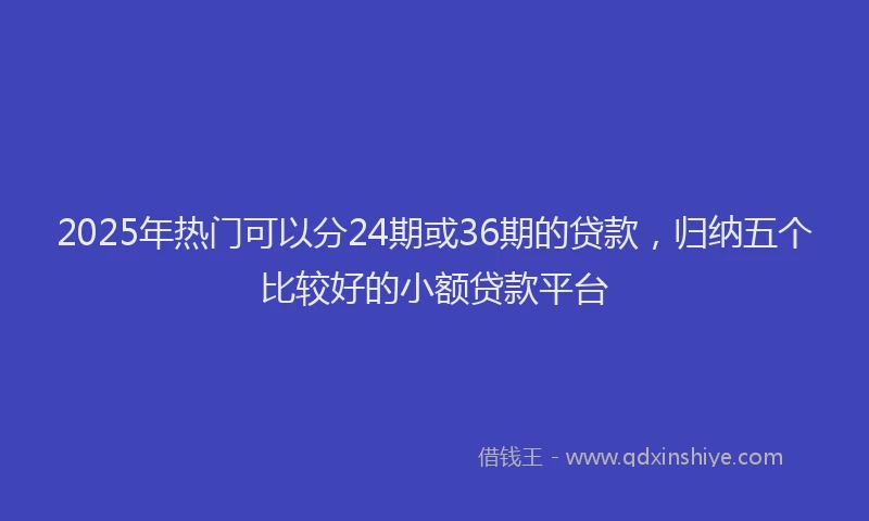 2025年热门可以分24期或36期的贷款，归纳五个比较好的小额贷款平台