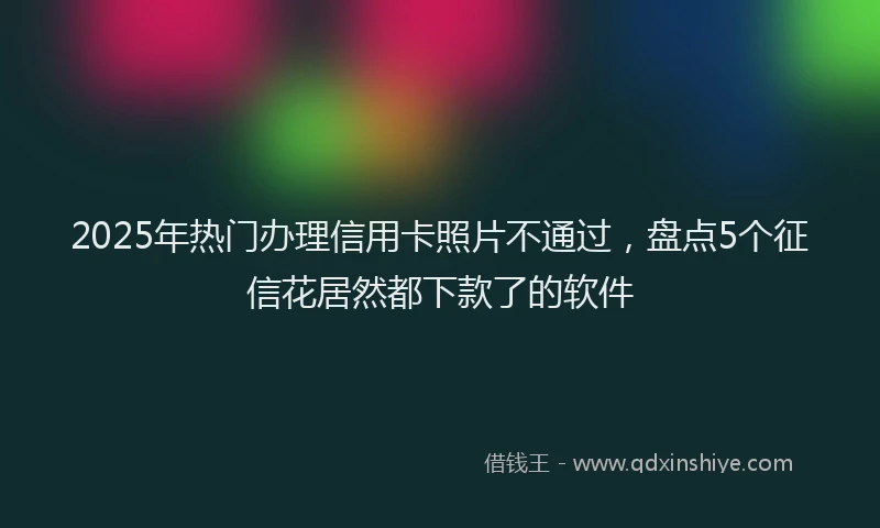 2025年热门办理信用卡照片不通过，盘点5个征信花居然都下款了的软件