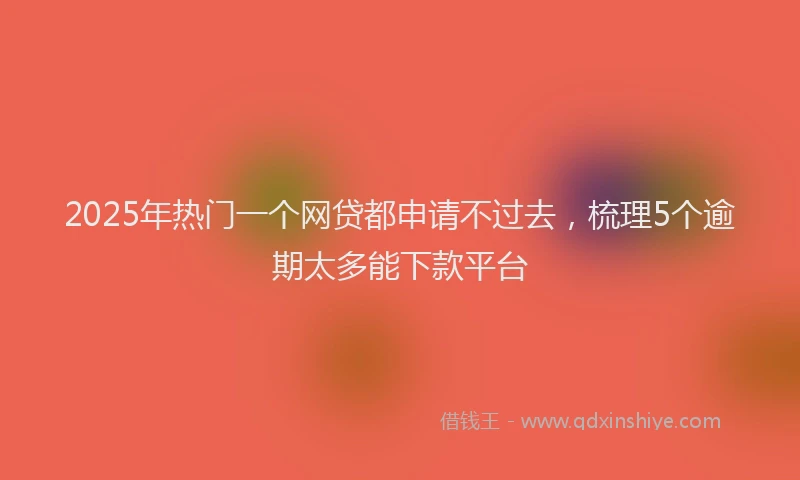 2025年热门一个网贷都申请不过去，梳理5个逾期太多能下款平台