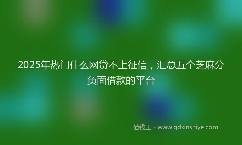 2025年热门什么网贷不上征信，汇总五个芝麻分负面借款的平台