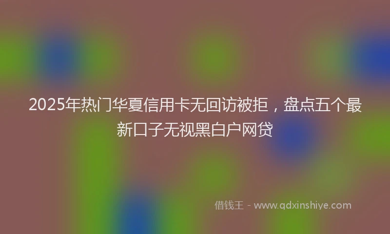 2025年热门华夏信用卡无回访被拒，盘点五个最新口子无视黑白户网贷