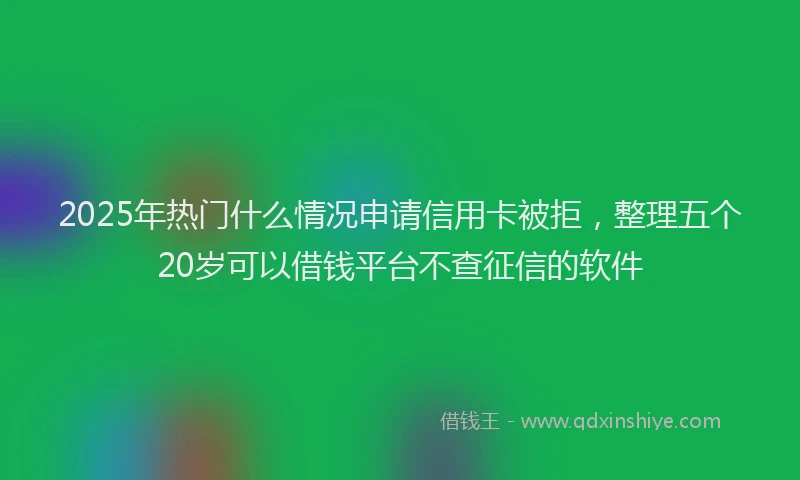 2025年热门什么情况申请信用卡被拒，整理五个20岁可以借钱平台不查征信的软件