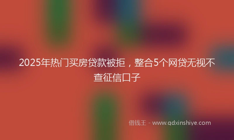 2025年热门买房贷款被拒，整合5个网贷无视不查征信口子
